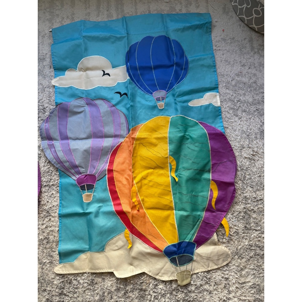 Vintage Outdoor Nylon Hot Air Balloon   Banner 28x44"